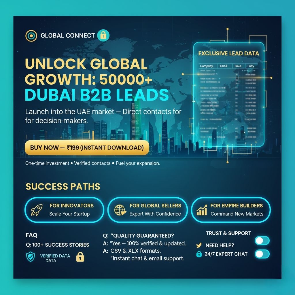 Dubai Verified Leads Pack – 50,000+ Business & Corporate Contacts