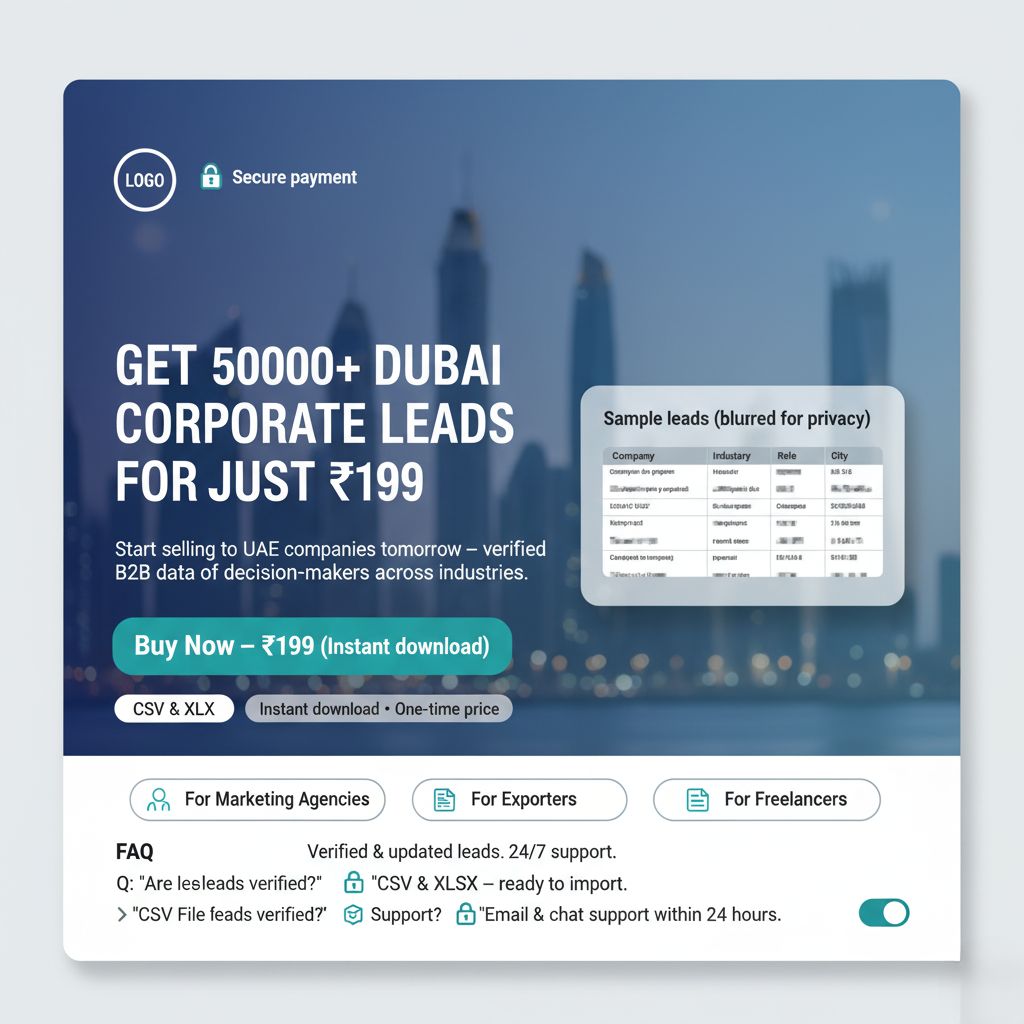 Dubai Verified Leads Pack – 50,000+ Business & Corporate Contacts