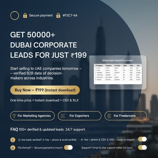 Dubai Verified Leads Pack – 50,000+ Business & Corporate Contacts